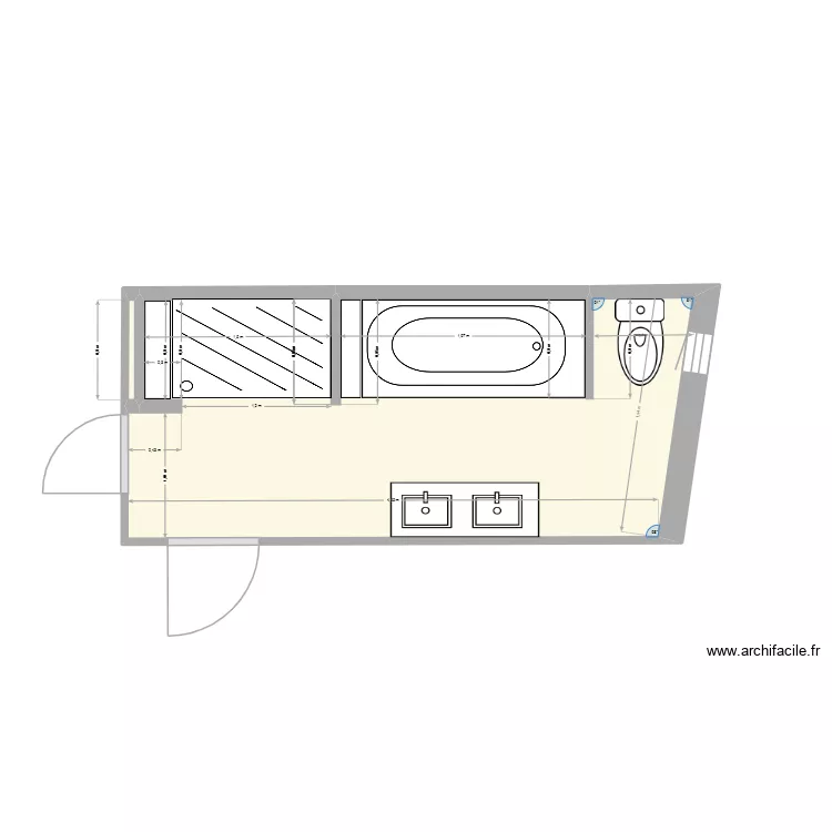 Hauguel Sdb. Plan de 2  et 8 m²
