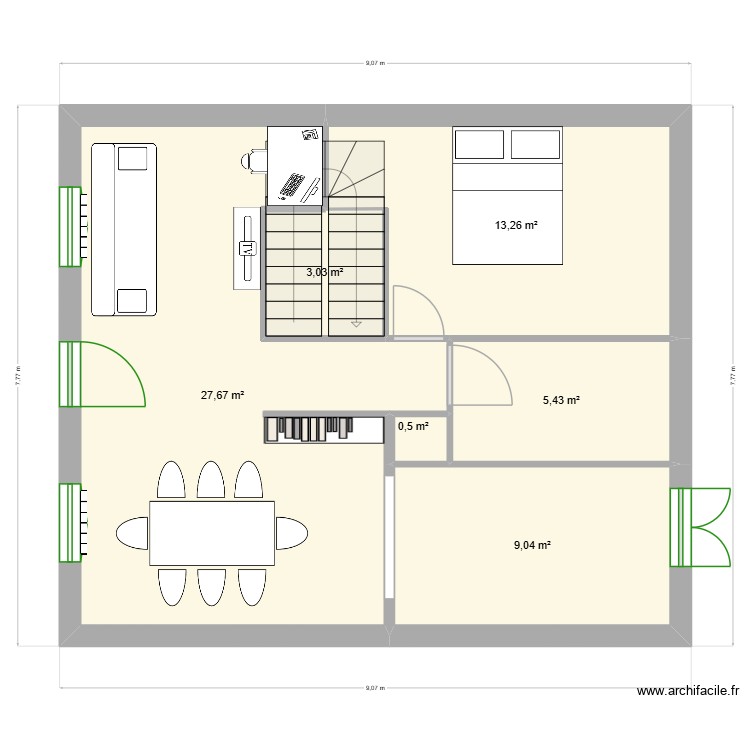 Maison verte. Plan de 0 pièce et 0 m2