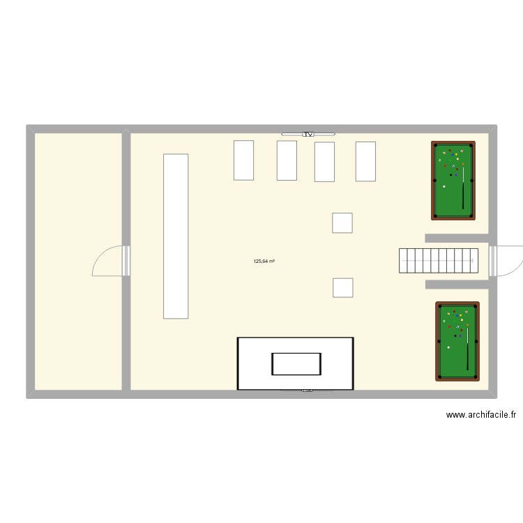 mon bar. Plan de 1 pièce et 126 m2