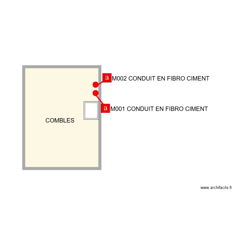 COMBLE CALVISSON. Plan de 1 pièce et 13 m2