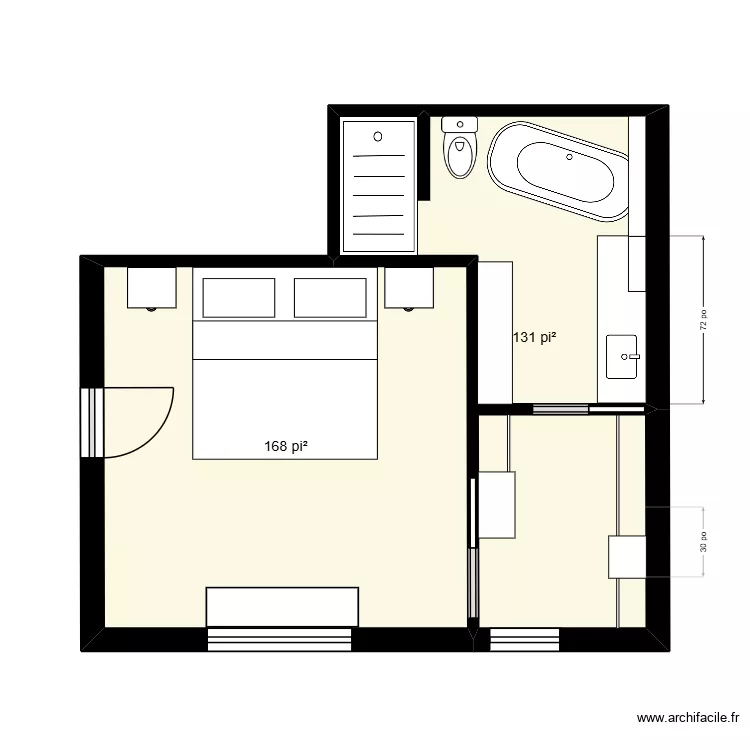 Sdb 4. Plan de 2  et 28 m²