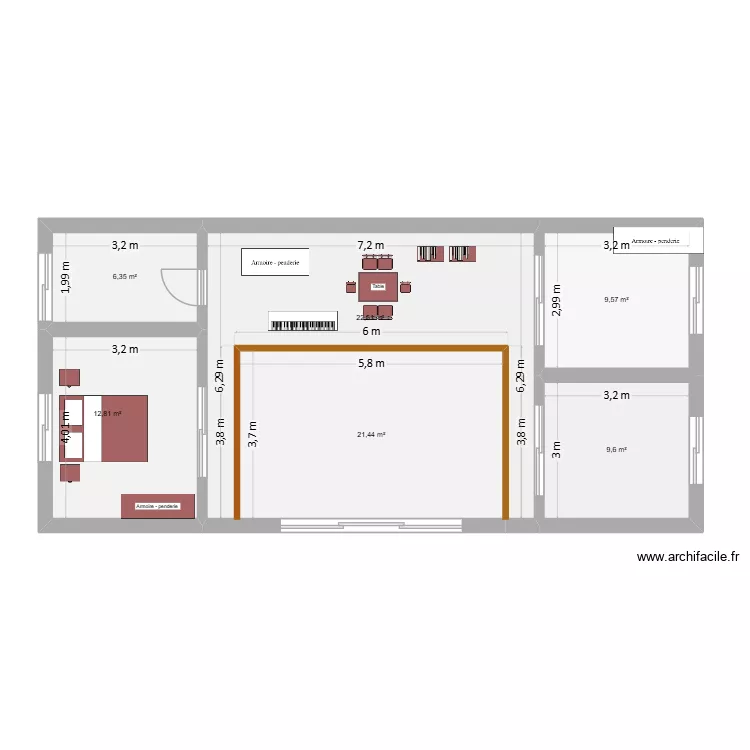 Exercice. Plan de 6  et 82 m²