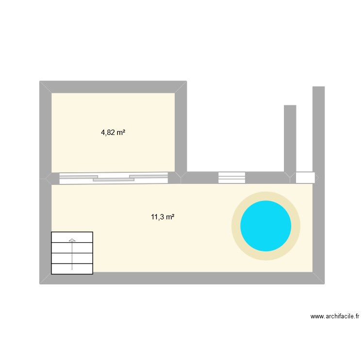 rv exterieur. Plan de 2 pièces et 16 m2