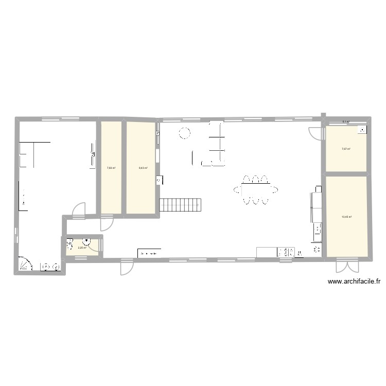 Brouillon rez de chauss&eacute;e. Plan de 0 pièce et 0 m2