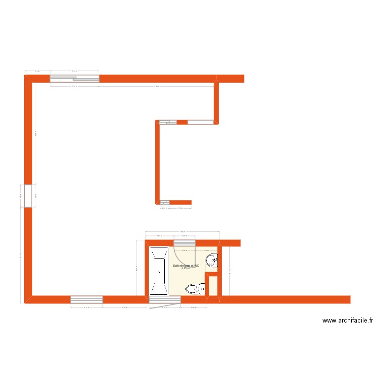 Plan 6 1\2 s.sol. Plan de 1 pièce et 4 m2