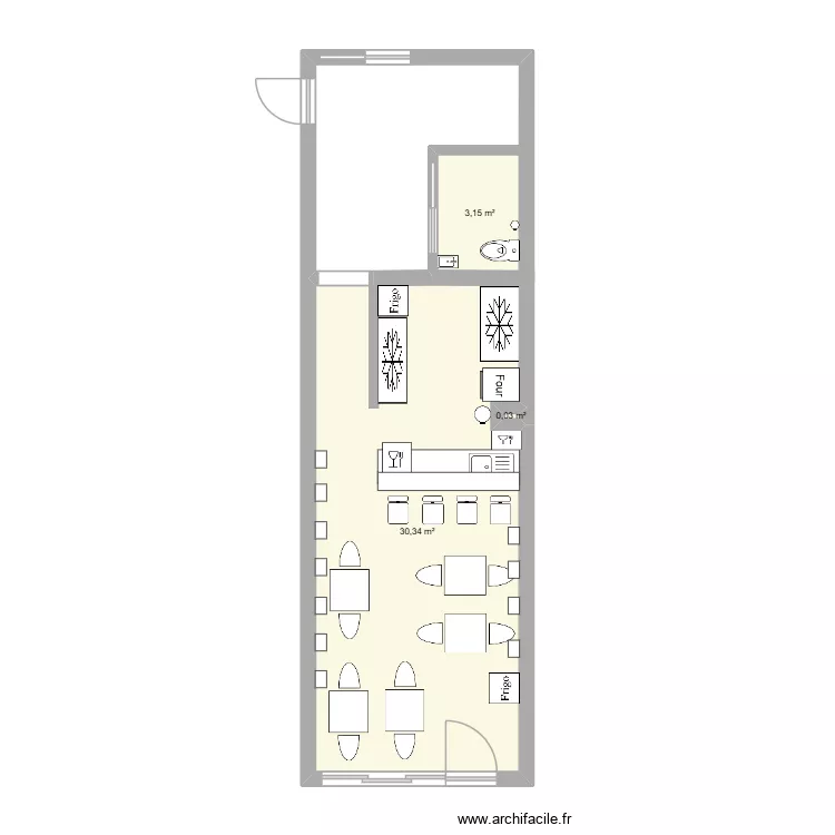 Le Dégustateur definitif. Plan de 3 et 34 m² Le Dégustateur definitif. Plan de 3 et 34 m²