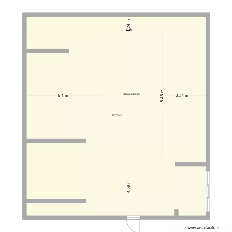 Projet COURT INTERIEURE. Plan de 1 pièce et 168 m² Projet COURT INTERIEURE. Plan de 1 pièce et 168 m²
