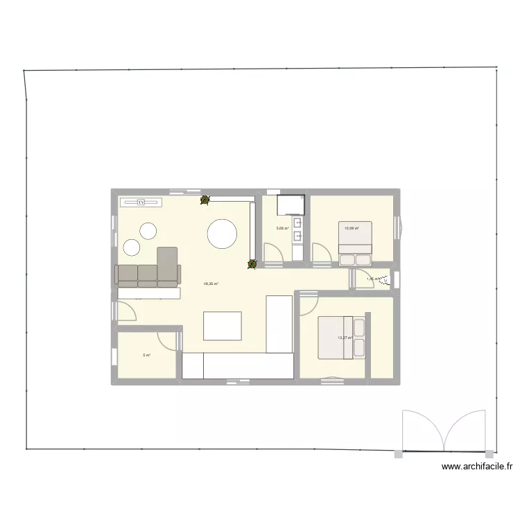 MAISON. Plan de 6  et 84 m²
