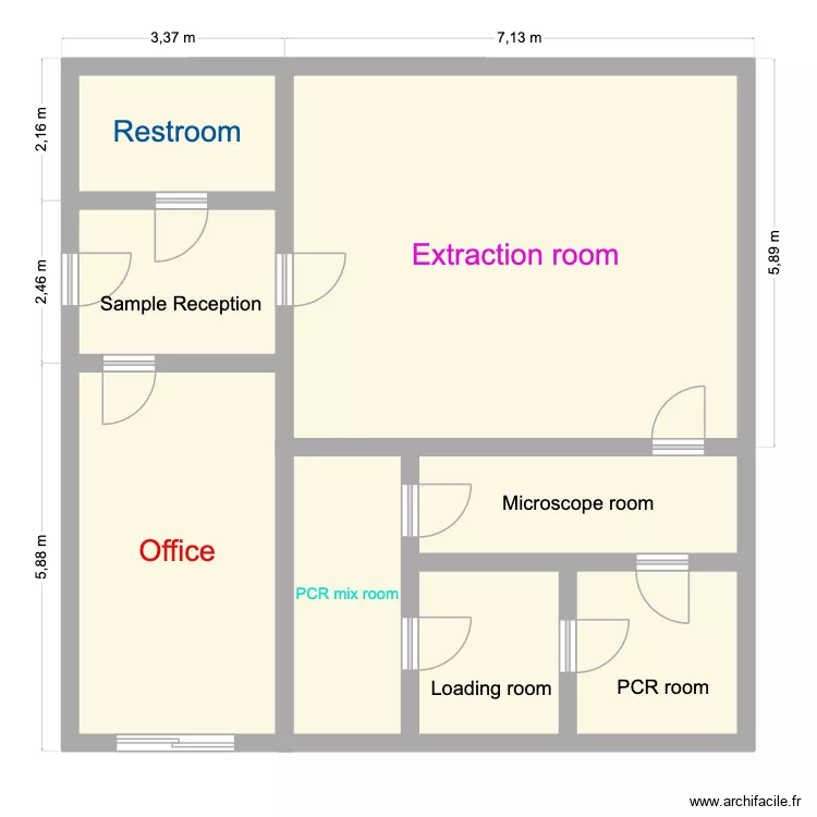 Labo. Plan de 8 Pièces et 91 m² Labo. Plan de 8 Pièces et 91 m²