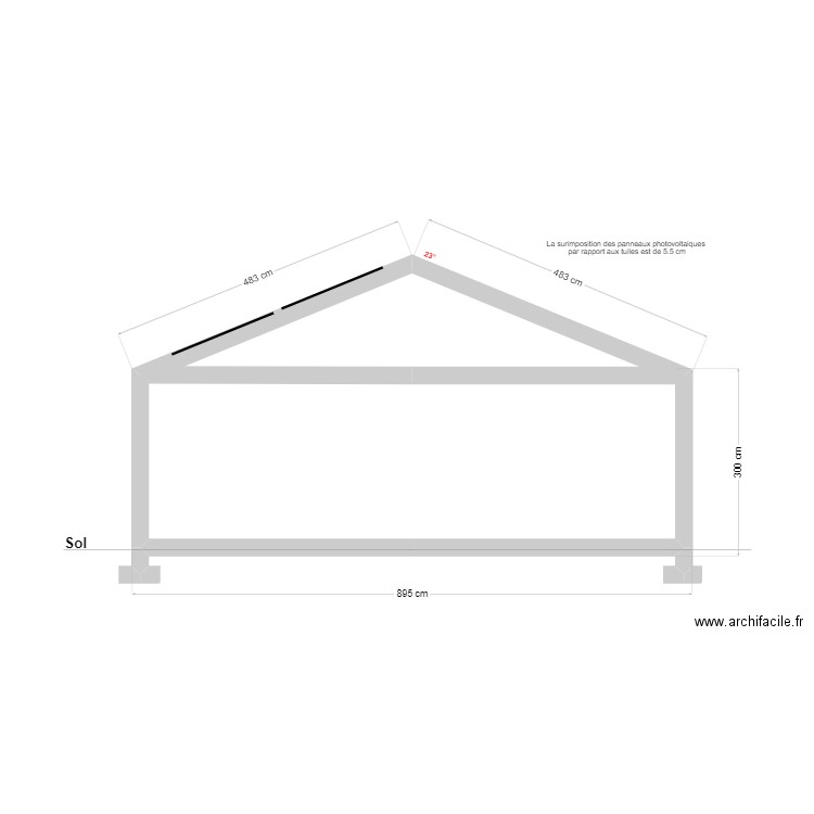 GOPAUL. Plan de 2 pièces et 27 m2