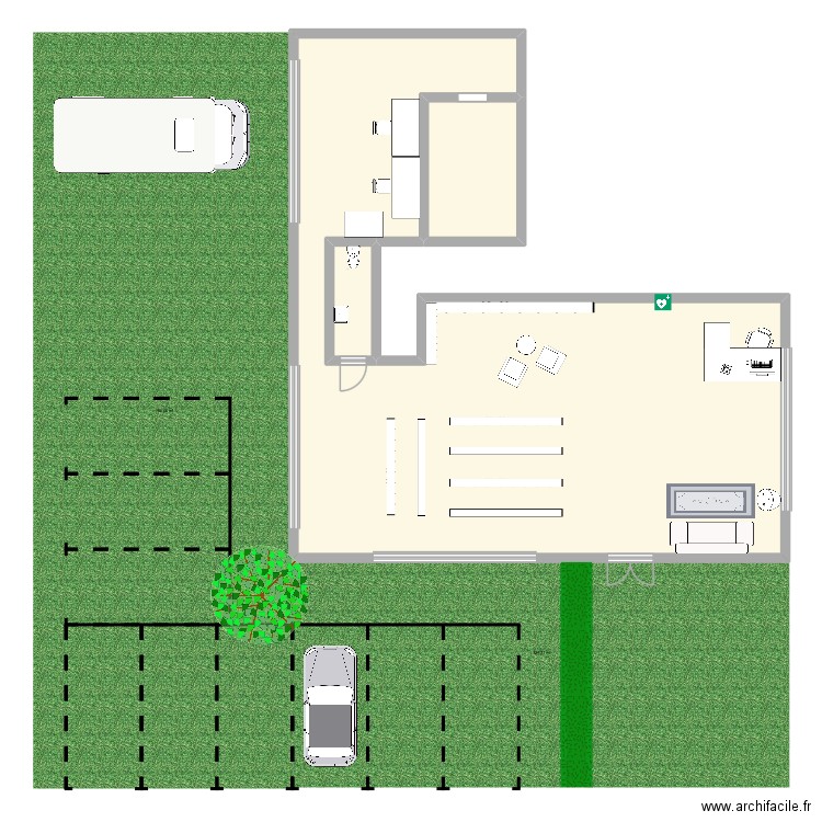 bâtiment générale. Plan de 3 pièces et 152 m2