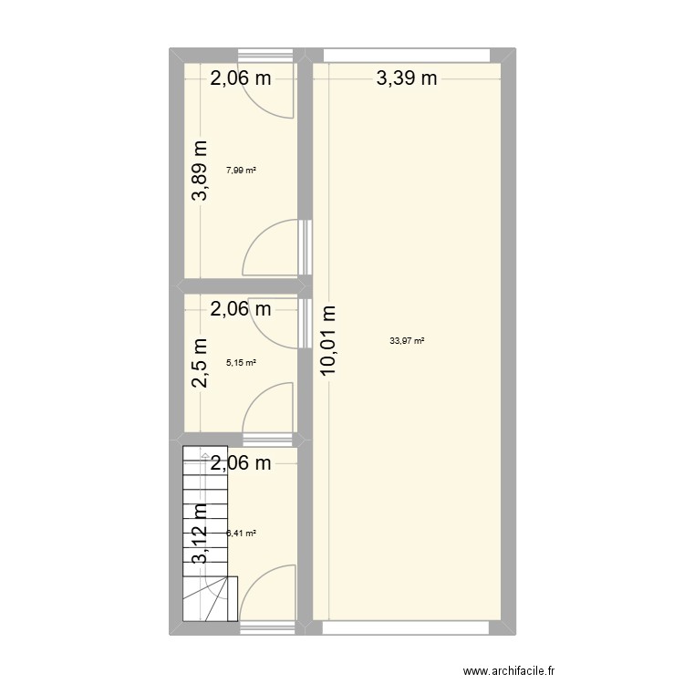 plan alanoix. Plan de 4 pièces et 54 m2
