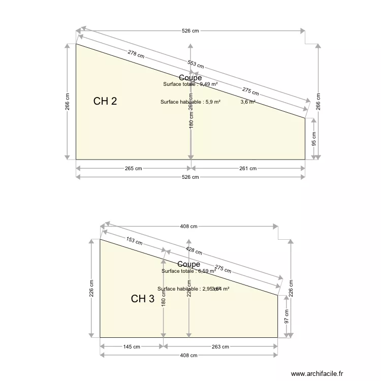 Coupe thevenot. Plan de 