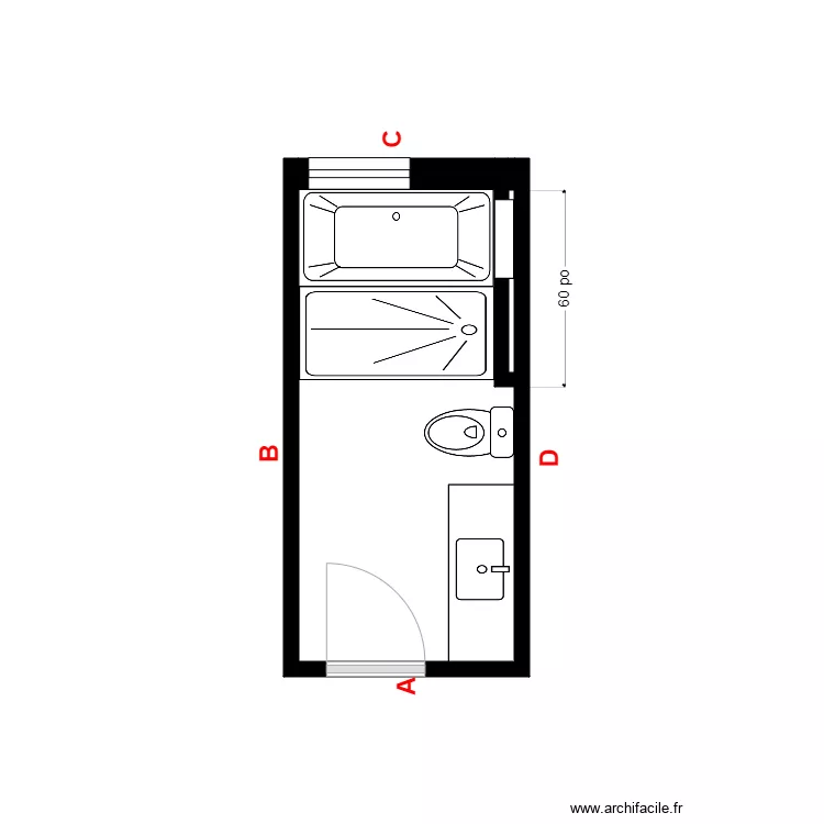 Laroche &eacute;tage. Plan de 2  et 6 m²