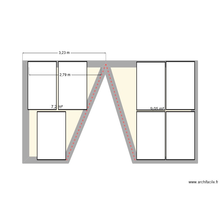 panneau photovoltaique. Plan de 2 pièces et 16 m2