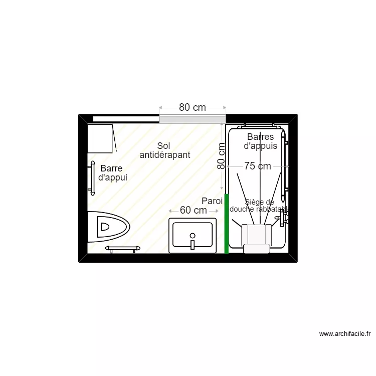 Apr&egrave;s travaux Moud&egrave;ne. Plan de 