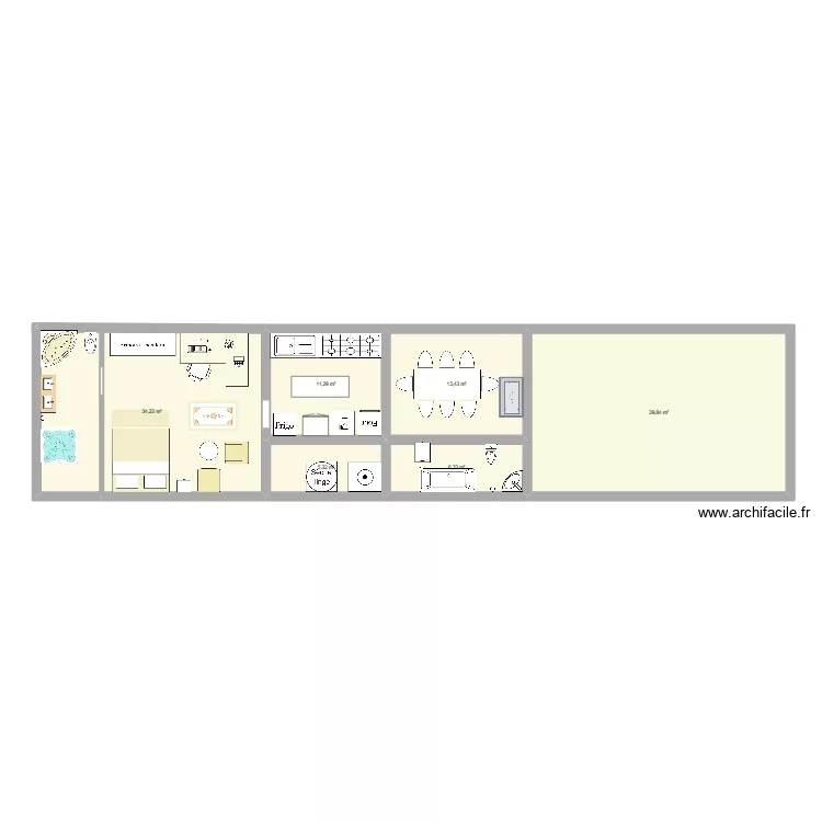 une grand maison. Plan de 6  et 110 m²