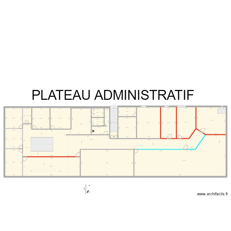 adm office cath. Plan de 20 pièces et 763 m2