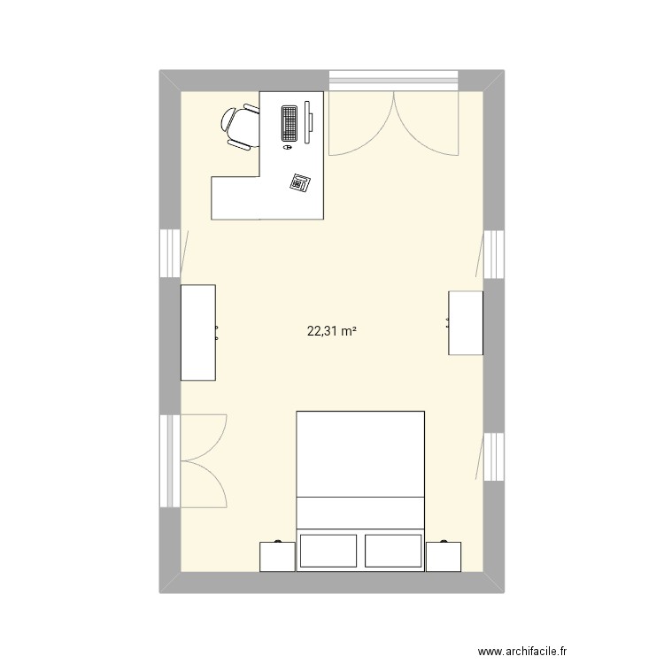 Upstairs stone room office/bedroom. Plan de 1 pièce et 22 m2