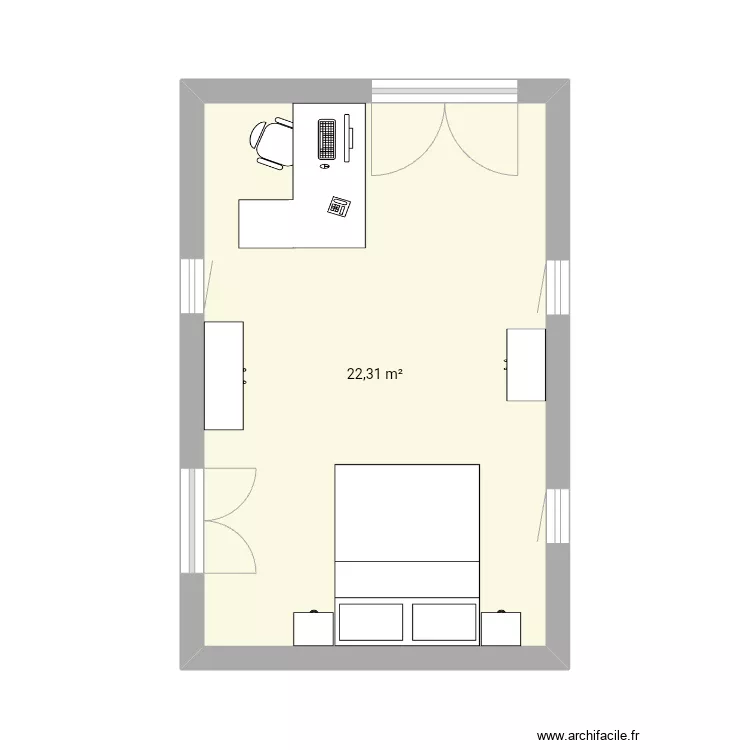 Upstairs stone room office/bedroom. Plan de 