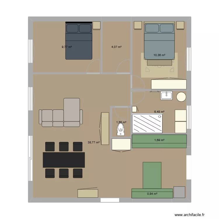 Maison. Plan de 8 et 74 m² Maison. Plan de 8 et 74 m²