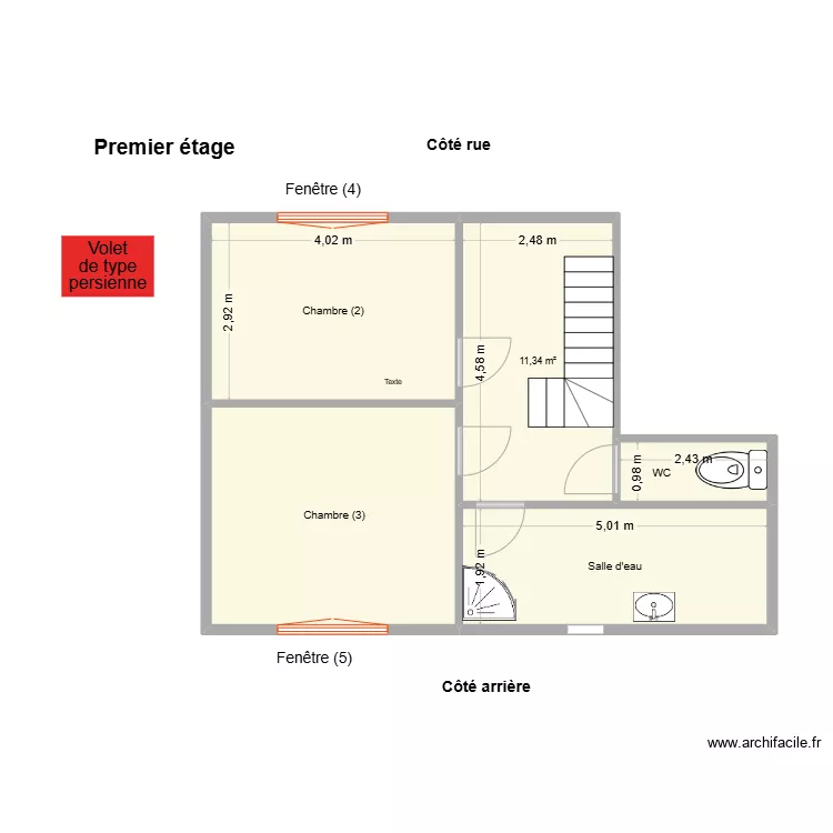 LASSERRE 1er &eacute;tage. Plan de 
