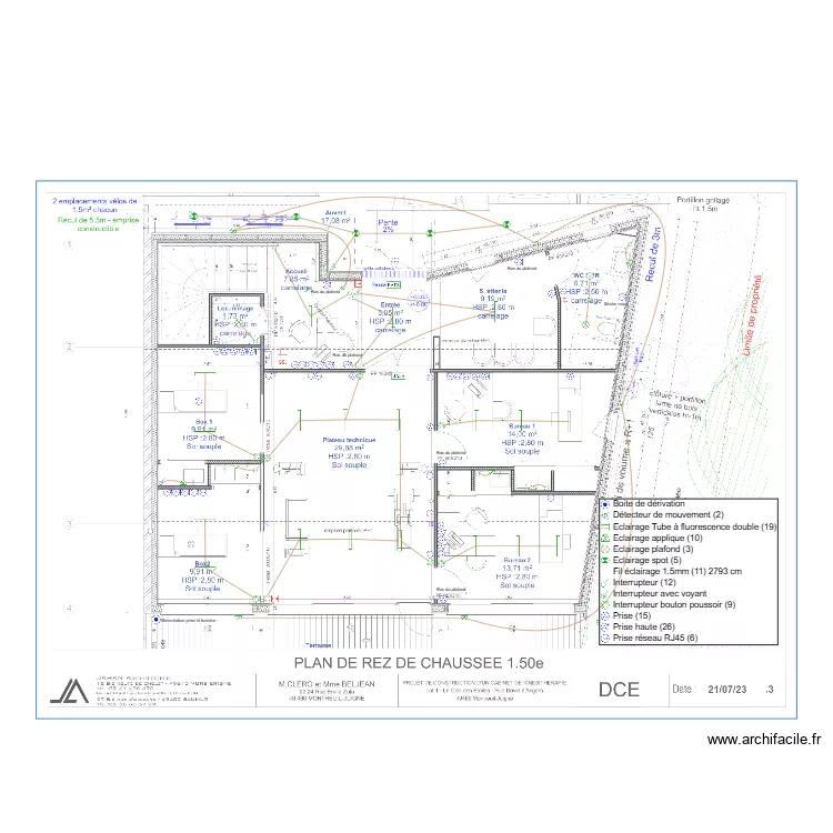 Plan électrique RDC Clero Beljean. Plan de Plan électrique RDC Clero Beljean. Plan de
