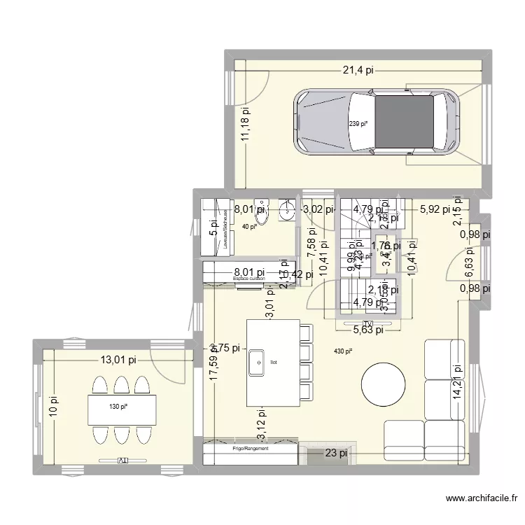 Maison St-J&eacute;rome (RDC). Plan de 6  et 82 m²