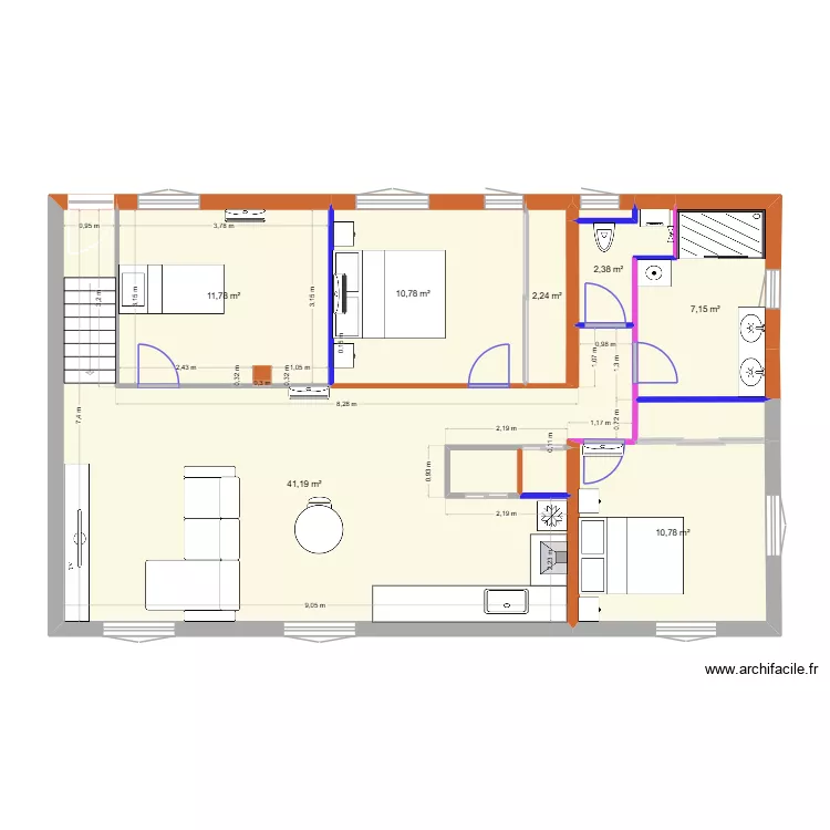 plan 3. Plan de 11  et 90 m²