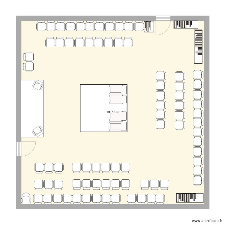 syna. Plan de 1 pièce et 100 m2