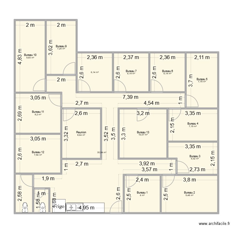 Test 2. Plan de 17 pièces et 148 m2