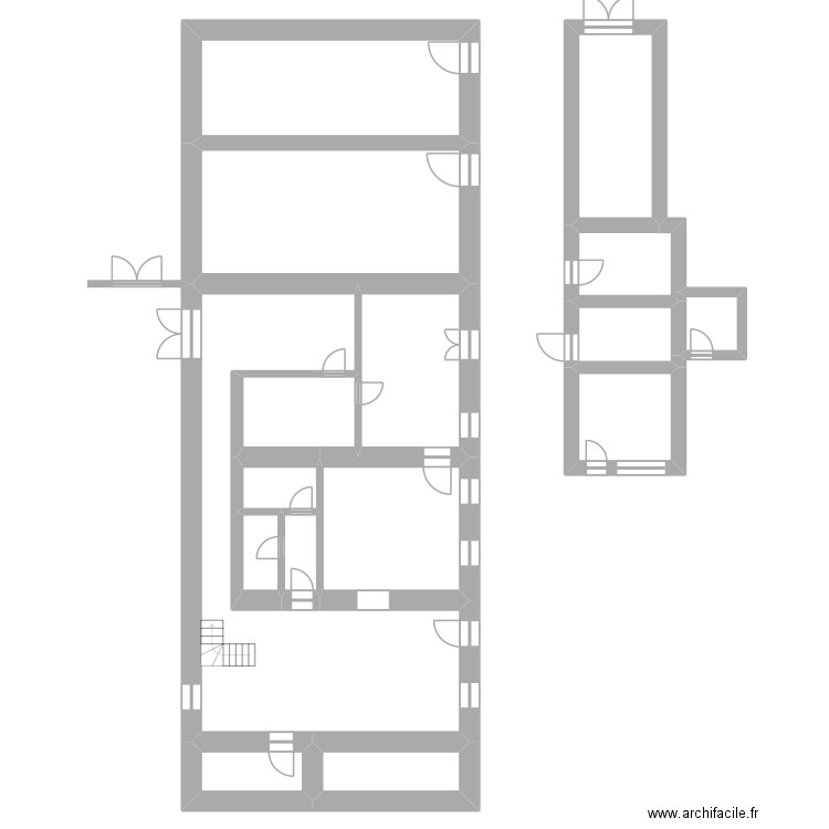 Pacé  Existant. Plan de 16 pièces et 267 m2