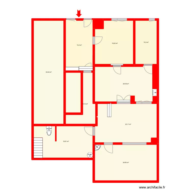BI 34782. Plan de 14  et 189 m²