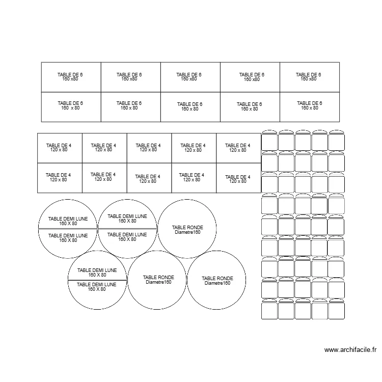 mobilier salle. Plan de 