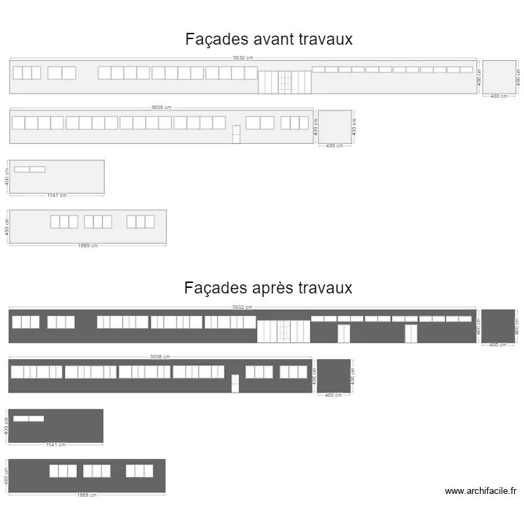 MUPA - Façades 19/04/2024 - avant et après travaux. Plan de MUPA - Façades 19/04/2024 - avant et après travaux. Plan de