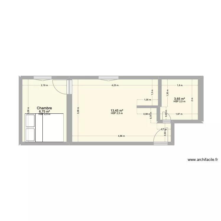 Lilwenn. Plan de 3  et 24 m²
