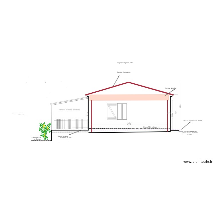FACADE PIGNON AVEC 1 PAN. Plan de 0 pièce et 0 m2