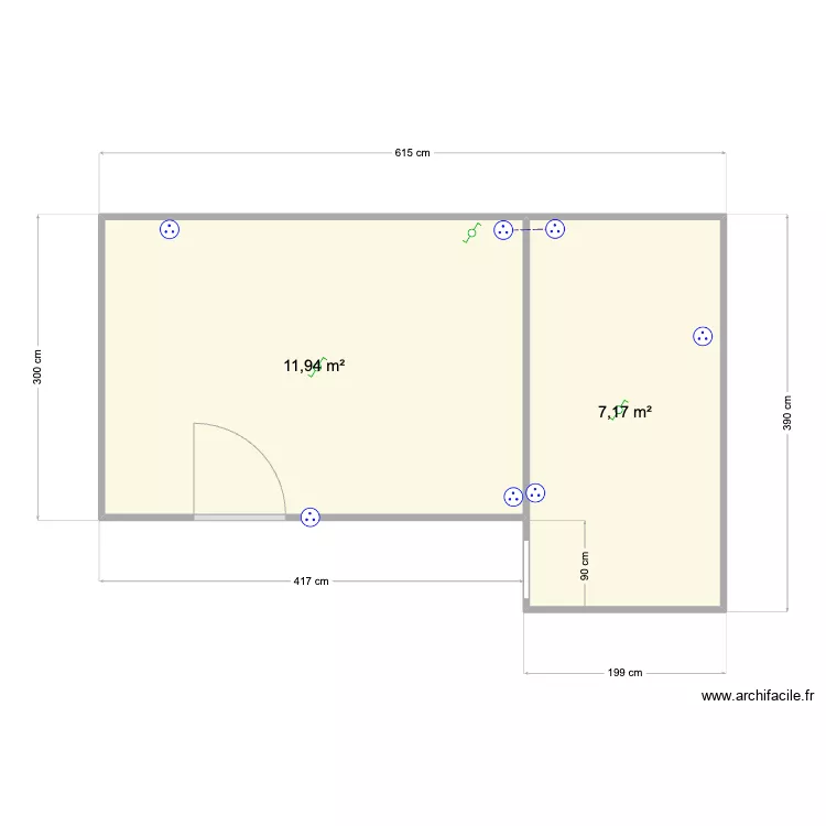 Abri plan au sol. Plan de 