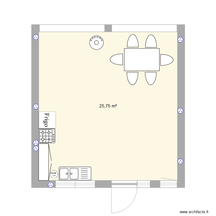 le petit bâti. Plan de 1 pièce et 26 m2