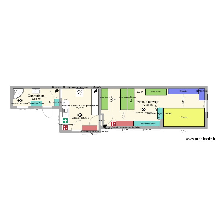 aoe25. Plan de 4 pièces et 44 m2