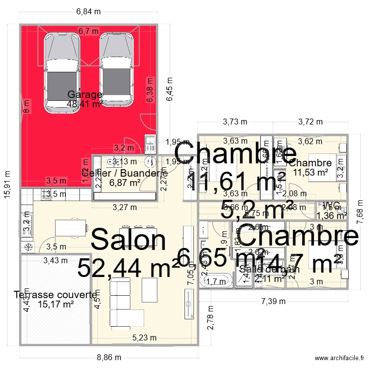 Maison v16. Plan de 11 pièces et 176 m2