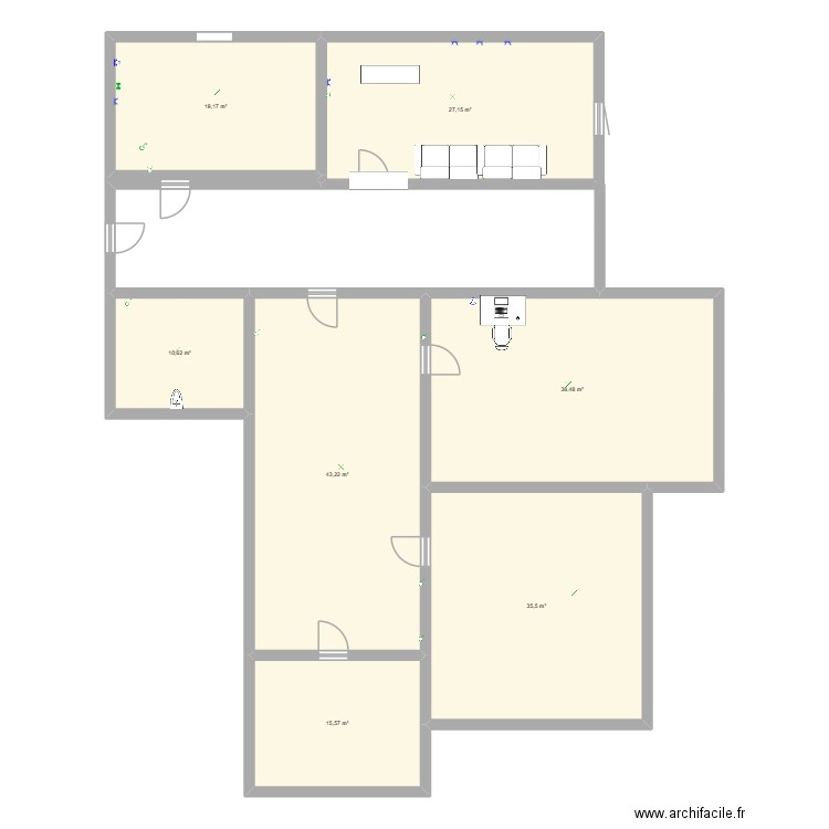 devoir. Plan de 7 pièces et 190 m2