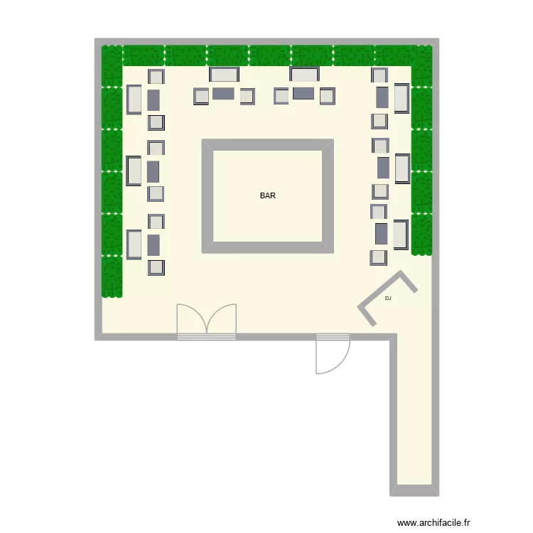 Bacchus. Plan de 2 pièces et 63 m²