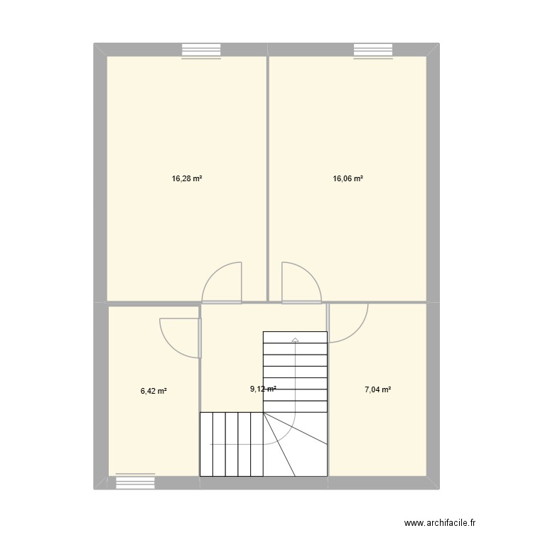 Etage Habib BA. Plan de 5 pièces et 55 m2