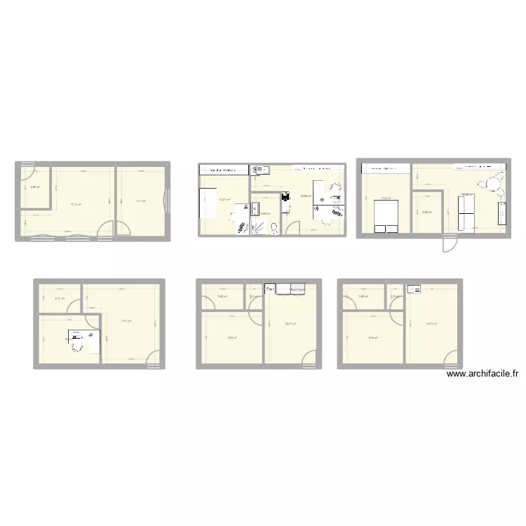 Dependance. Plan de 20  et 187 m²
