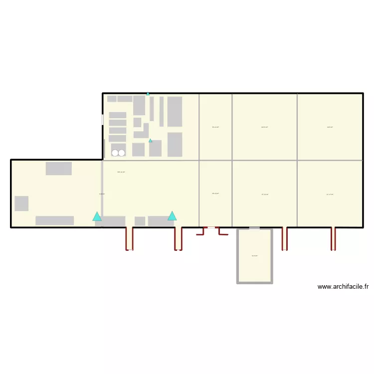 AF plan nettoyage. Plan de 9  et 361 m²