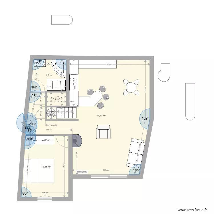 petite maison 5. Plan de 5  et 63 m²