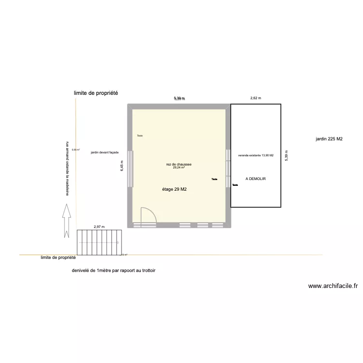 PLAN DE MASSE. Plan de 1  et 29 m²