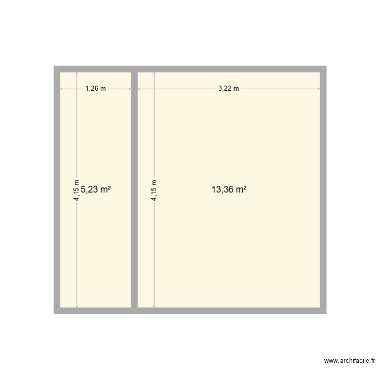 Lydie 1er. Plan de 2 pièces et 19 m2