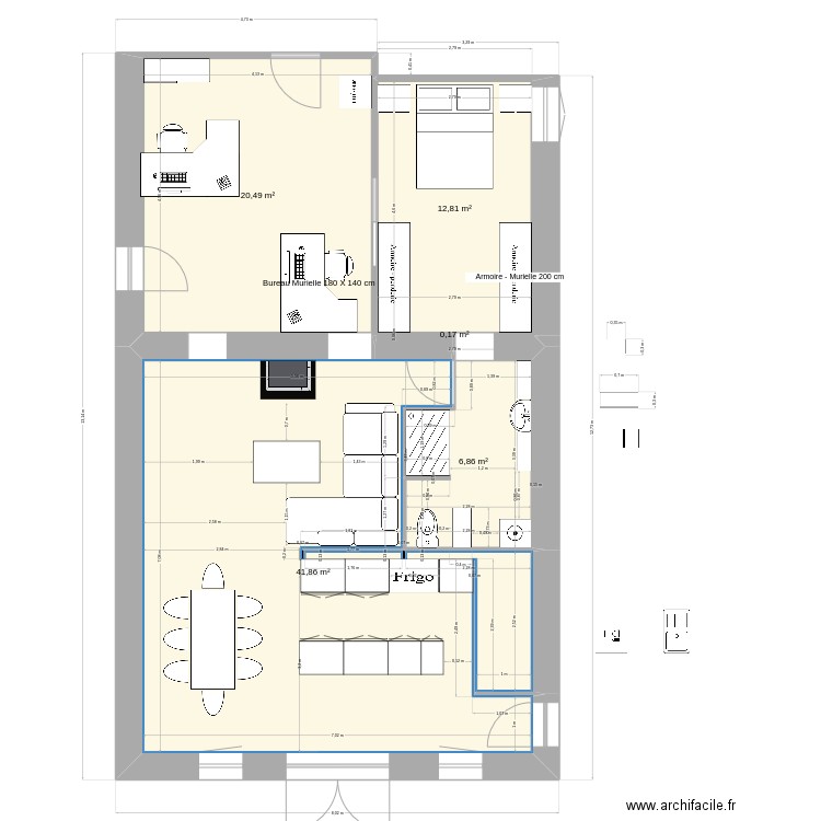 115. Plan de 5 pièces et 82 m2